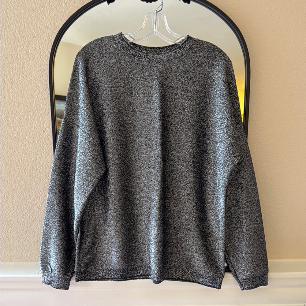 Silver Shimmery Long Sleeve Sweater